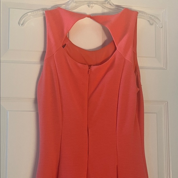 Elegant Coral Sleeveless Dress - Picture 4 of 7